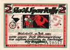 Allemagne 5 Mark Bielefeld, 1921-07-15 -