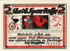 Allemagne 5 Mark Bielefeld, 1921-07-15, Grabowski:103.12 -