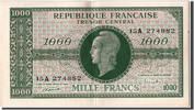 France 1000 Francs Billet, 1943-1945 Marianne, Fayette:VF 12.1, KM:107 -