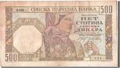 Serbie 500 Dinara 1941 Billet, 1941-11-01 SS 12,95 EUR  + 4,95 EUR frais d'envoi
