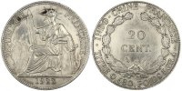 20 Cents 1922 A Monnaie, Indochine Française, Paris, Argent, Lecompte:222 SUP+