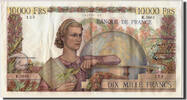 France 10,000 Francs Billet, 10 000 F 1945-1956 ''Génie Français'' -