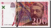France 200 Francs Billet, 200 F 1995-1999 ''Eiffel'', Fayette:75.5 -