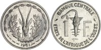 Communauté économique des États de l'Afrique de l' Franc Monnaie, West African States, Aluminium, KM:E3 -