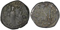 Follis Monnaie, Heraclius 610-641, Constantinople, Cuivre, Sear:805 -