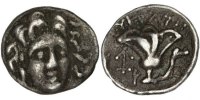 Hémidrachme Monnaie, Carie, Rhodes (229-205 AV JC), Helios, Argent -
