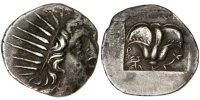 Drachme Monnaie, Îles de Carie, Rhodes, Helios, Rhodes, Argent -