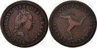 Île de Man Penny Monnaie, Cuivre, KM:9.1 -