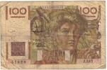 France 100 Francs Jeune Paysan, J.557, B, Fayette:28bis.3, KM:128e -