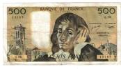 France 500 Francs Pascal, Q.58, Fayette:71.14, KM:156d -