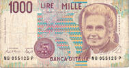 Italie 1000 Lire Billet, KM:114a -