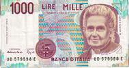 Italie 1000 Lire Billet, Undated (1994), KM:114b -