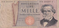 Italie 1000 Lire Billet, 1971-03-11, KM:101b, B -
