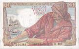 France 20 Francs Pêcheur, H.197, Fayette:13.14, KM:100c -