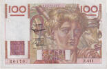 France 100 Francs Jeune Paysan, Z.411, Fayette:28.30, KM:128d -
