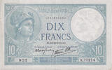 France 10 Francs Minerve, K.77274, Fayette:07.16, KM:84 -