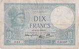 France 10 Francs Minerve, H.80497, Fayette:07.22, KM:84 -