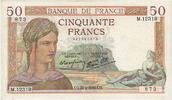 France 50 Francs 1940 Cérès, M.12319, Fayette:18.39, KM:85b SUP