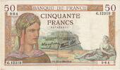 France 50 Francs 1940 Cérès, G.12319, Fayette:18.39, KM:85b SUP