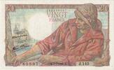 France 20 Francs Pêcheur, J.145, Fayette:13.10, KM:100b -