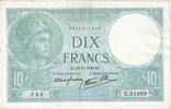 France 10 Francs Minerve, X.81969, Fayette:07.24, KM:84 -