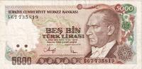 Turquie 5000 Lira 1990, KM:198 -