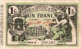 Algérie 1 Franc Bône, 1921-01-05, A, Chambre de Commerce -