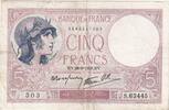 France 5 Francs Violet, 1939-09-28, S.63445 -