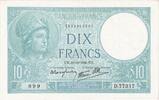 France 10 Francs Minerve, 1940-10-10, D.77317 -