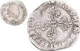 France 1/2 franc au col gaufré Monnaie, Henri III, Paris, Argent -