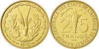 Communauté économique des États de l'Afrique de l' 25 Francs Monnaie, West African States, Aluminum-Bronze, KM:E5 -