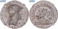 Tetradrachm Royaume de Bactriane, Eucratide Ier, Argent, NGC -
