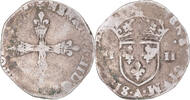 France 1/4 Ecu Monnaie, Henri III, Paris, Argent, Gadoury:494 -