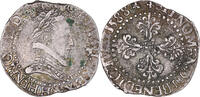France 1/2 Franc au col plat Monnaie, Henri III, La Rochelle -