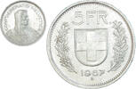 Schweiz Münze, Bern, 2 o clock legend, SS+, Silber, KM:40 5 Francs 1967 B SS+