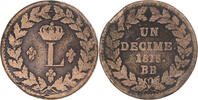 France Decime Monnaie, Louis XVIII, Décime, Strasbourg, Bronze -
