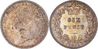 Grande-Bretagne 6 Pence Monnaie, Victoria, Londres, Argent, KM:757 -