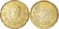 Cité du Vatican 20 Euro Cent Pape Benoit XVI, Rome, Laiton, KM:386 -