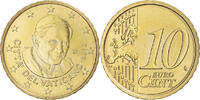 Cité du Vatican 10 Euro Cent Pape Benoit XVI, Rome, Laiton, KM:385 -