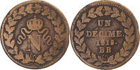 France Decime Monnaie, Napoleon I, Strasbourg, Bronze -