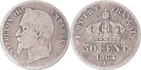 France 50 Centimes Monnaie, Napoleon III, Bordeaux, Argent -