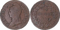 France Decime Monnaie, Dupré, Metz, Bronze, Gadoury:187a -