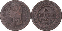 France Decime Monnaie, Dupré, Lille, Bronze, Gadoury:187, KM:644.11 -