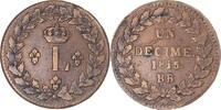 France Decime Monnaie, Louis XVIII, Strasbourg, Bronze -