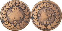 France Decime Monnaie, Louis XVIII, Strasbourg, Bronze -