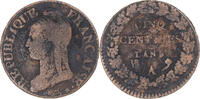France 5 Centimes Monnaie, Dupré, Paris, Bronze, Gadoury:126 -
