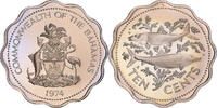 Bahamas 10 Cents Monnaie, Elizabeth II, Franklin Mint, Proof -