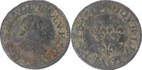 France Double Tournois Monnaie, Louis XIII, Paris, TTB, Cuivre -
