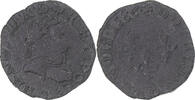 France Double Tournois Monnaie, Henri III, Poitiers, Cuivre -