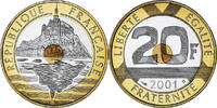 France 20 Francs Monnaie, Mont Saint Michel, Monnaie de Paris, BE -